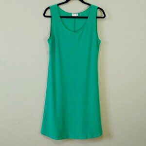 Sympli Sleeveless Dress Size 10 Green Comfort Stretch Tank Fit Flare Scoop Neck